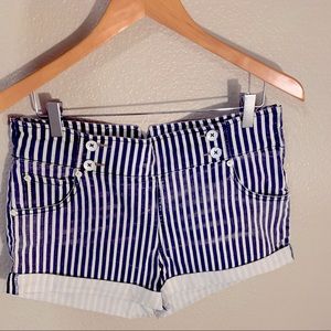 Free People Blue and White Pinstripe shorts. Size 30 in excellent condition.